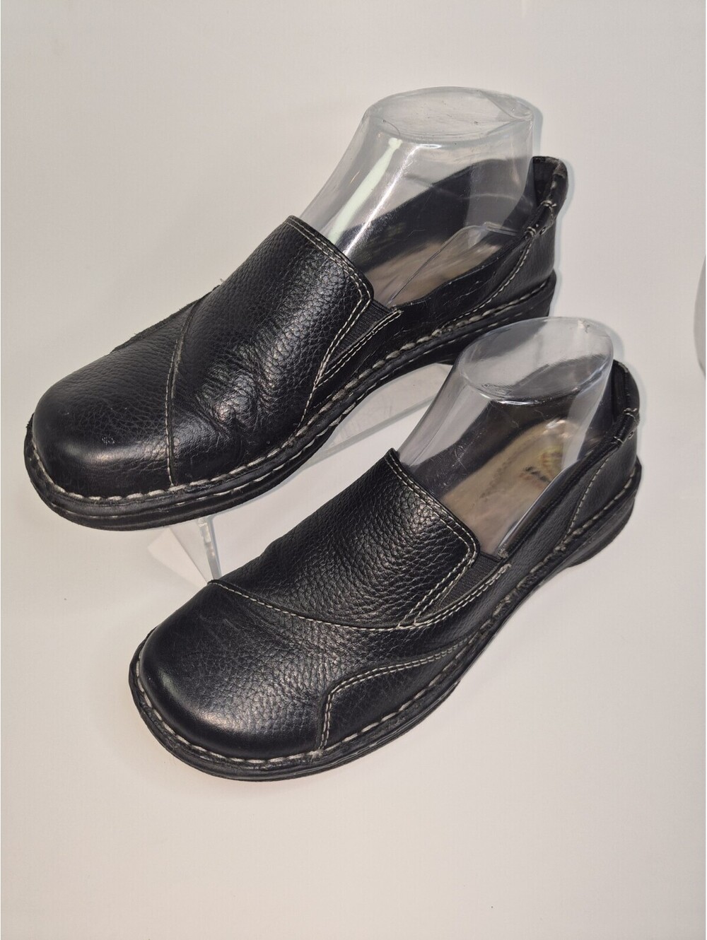 Earth Spirit 8.5 KIM Black Leather Slip-On Shoes Women's Casual Comfort